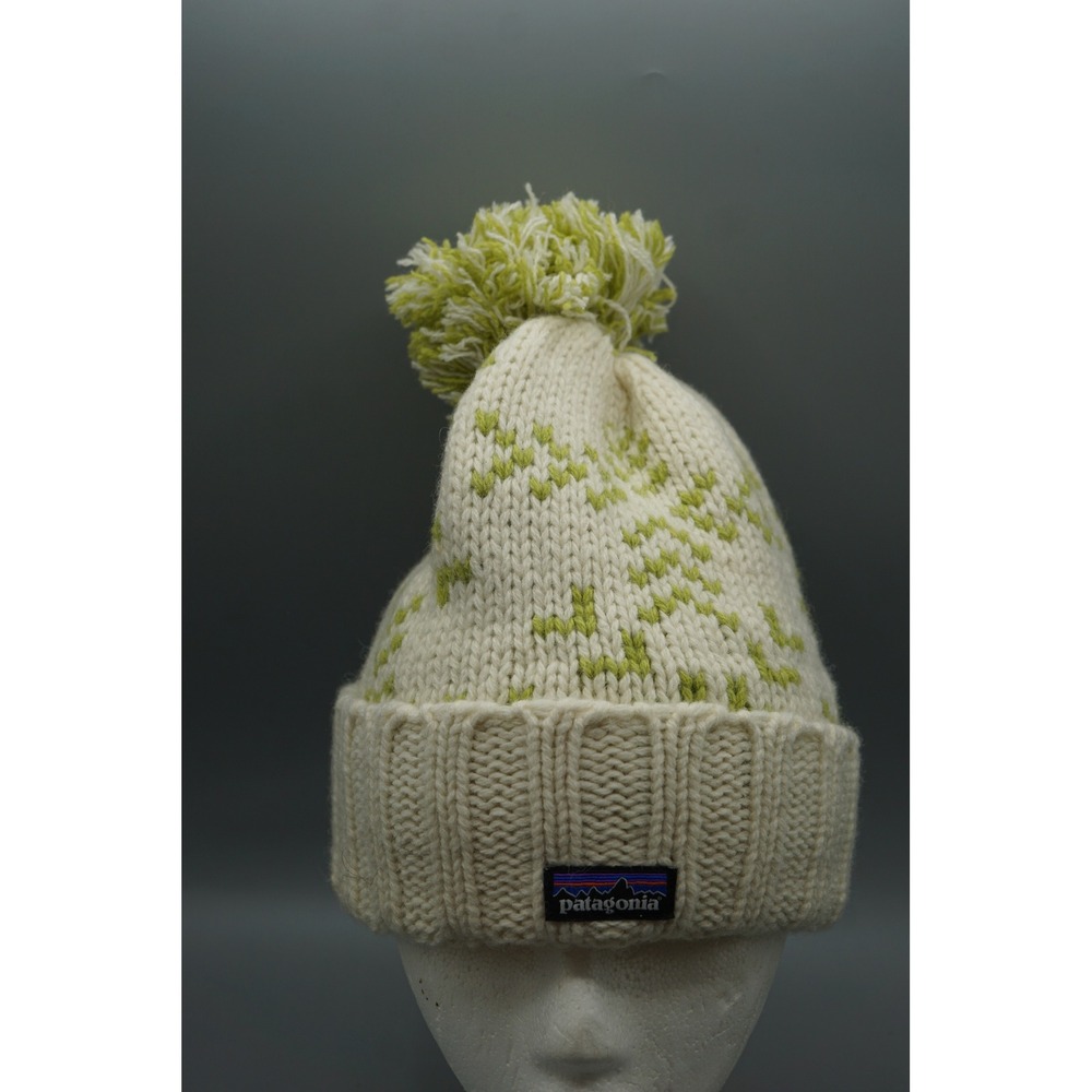Patagonia Women's Snowbelle Beanie‎ Hat Cream Lime Green